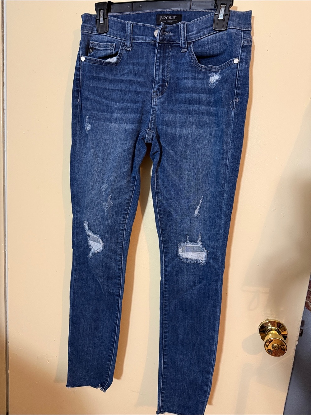 Judy Blue Dark Blue Distressed Skinny Jeans